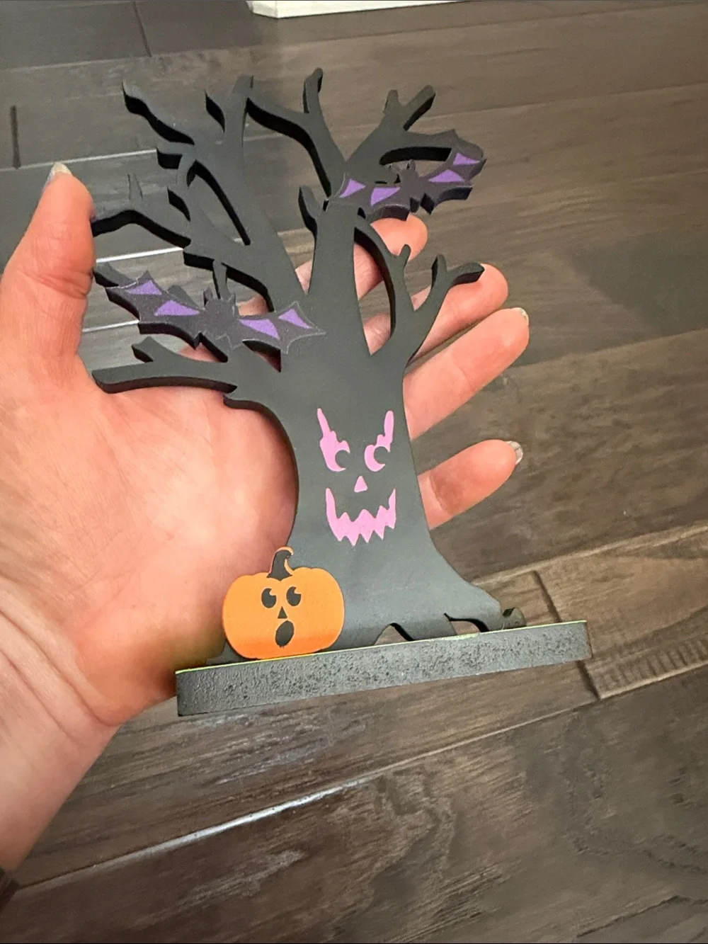 Halloween Décor Set - Black Tree with Purple and Pink Tombstones